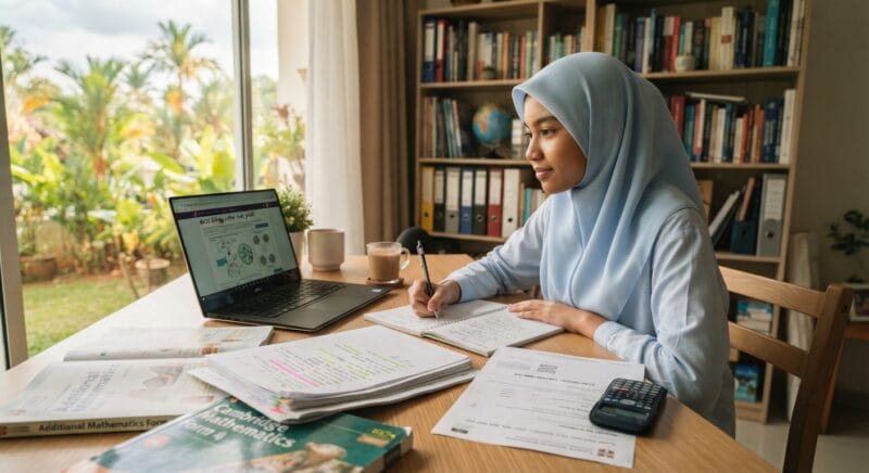 Homeschooled student studying with an IGCSE registration confirmation letter